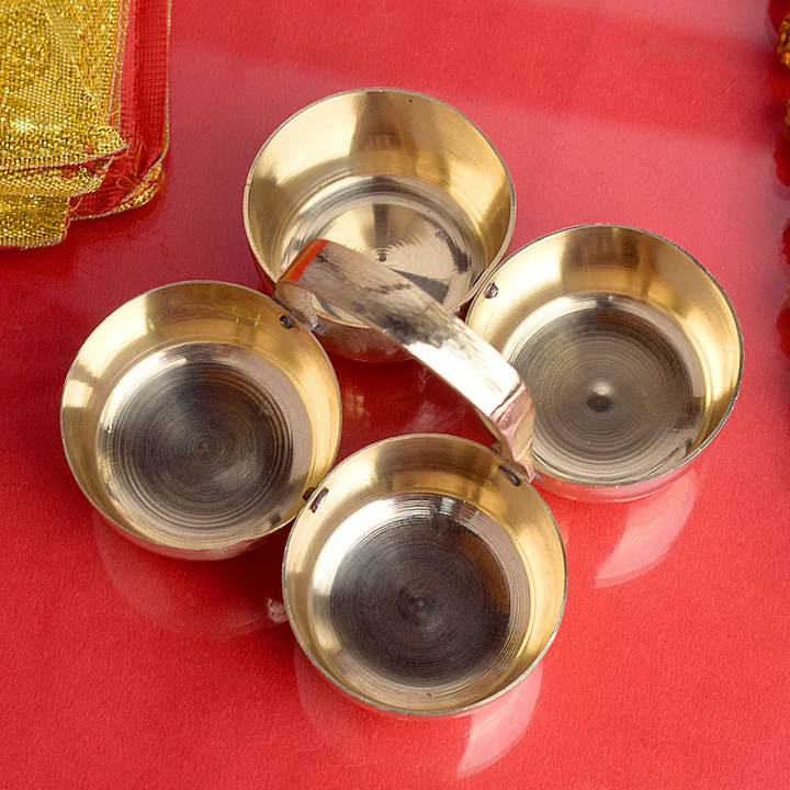 Brass Haldi Kumkum Container